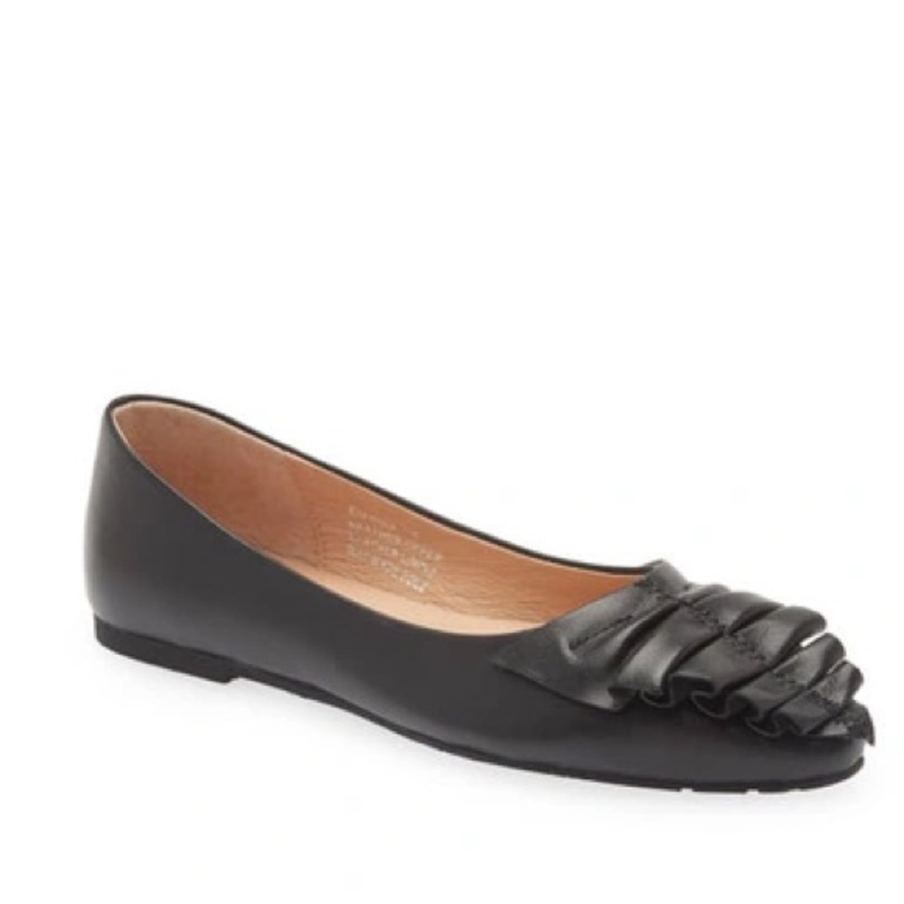 Chocolat Blu Black Ruffle Flats